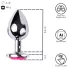 Desirel - analplugg med rosa juvel - silver/rosa - stor