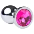Desirel - analplugg med rosa juvel - silver/rosa - stor