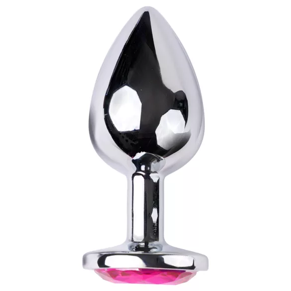 Desirel - analplugg med rosa juvel - silver/rosa - stor