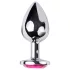 Desirel - analplugg med rosa juvel - silver/rosa - stor