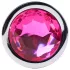 Desirel - analplugg med rosa juvel - silver/rosa - stor