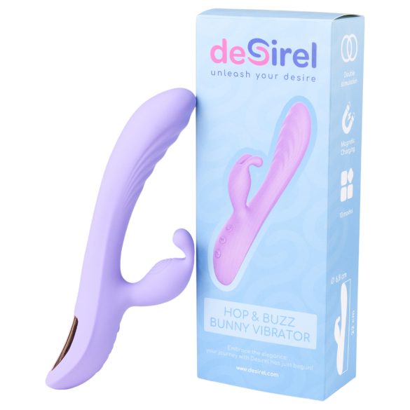 Desirel Hop & Buzz Bunny - rabbitvibrator med klitorisstimulator - silikon lila