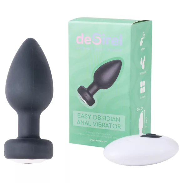 Desirel Easy Obsidian - analvibrator med fjärrkontroll uppladdningsbar svart