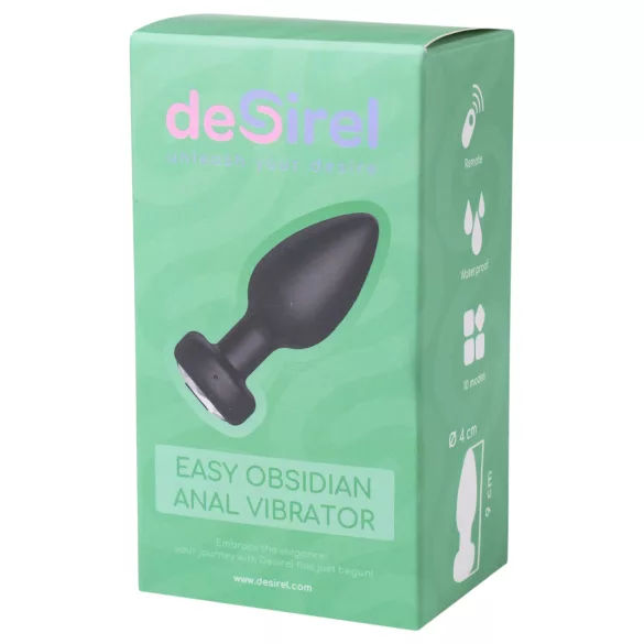 Desirel Easy Obsidian - analvibrator med fjärrkontroll uppladdningsbar svart