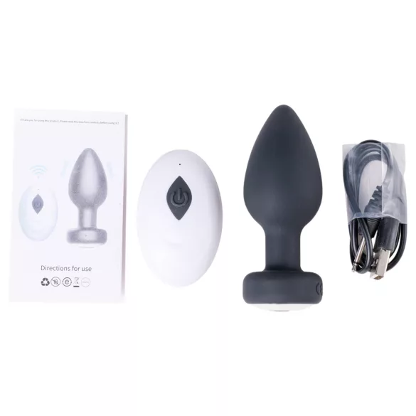 Desirel Easy Obsidian - analvibrator med fjärrkontroll uppladdningsbar svart
