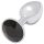 Sunfo - metal analplugg med svart sten (silver)