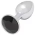 Sunfo - analplugg metall med svart sten - silver