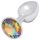 Sunfo - metall analplugg med gul sten (silver)