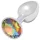 Sunfo - analplugg metall gul sten silver