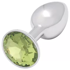 Sunfo - analplugg metall med limefärgad sten - silver