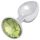 Sunfo - metall analplugg med limefärgad sten (silver)