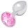 Sunfo - Metall Analplugg med Rosa Sten (Silver)