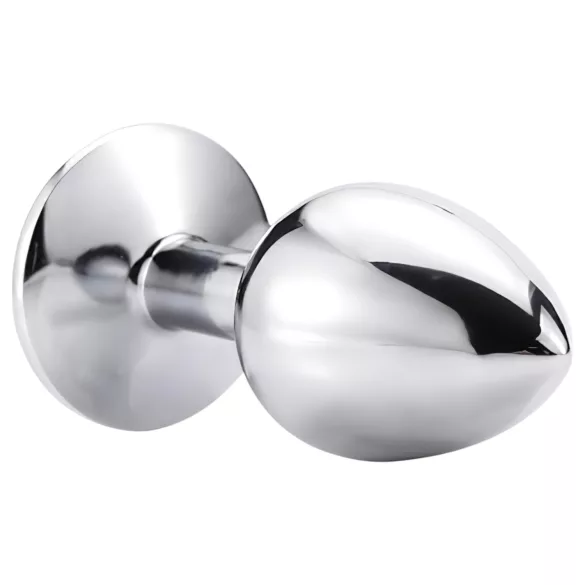 Sunfo - analplugg metall med rosa sten - silver