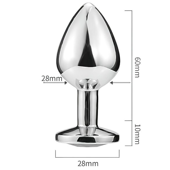 Sunfo - analplugg metall hjärtformad ljusblå sten silver