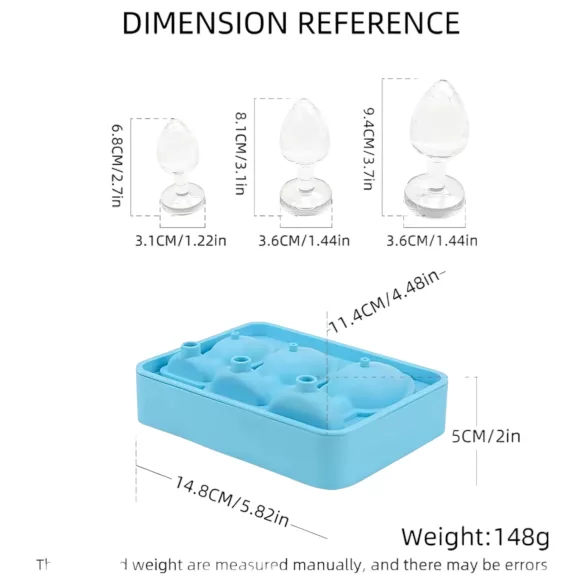 Analplugg isbitsform i silikon (blå)