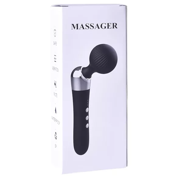 Massager - böjd vibrator - uppladdningsbar - svart