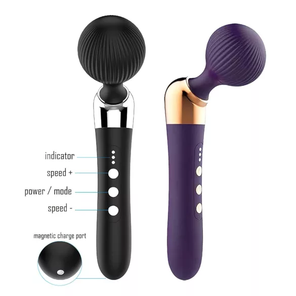 Massager - böjd vibrator - uppladdningsbar - svart