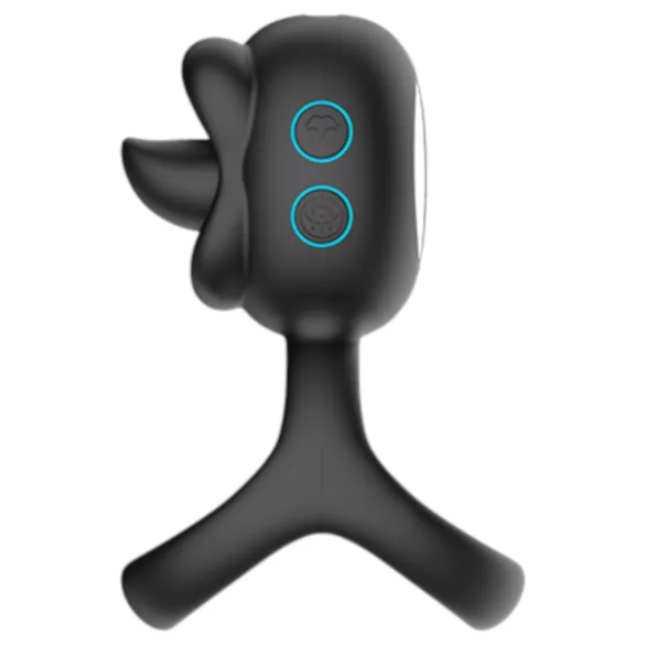 Biu-Biu - penisring och klitorisvibrator med slickfunktion - svart