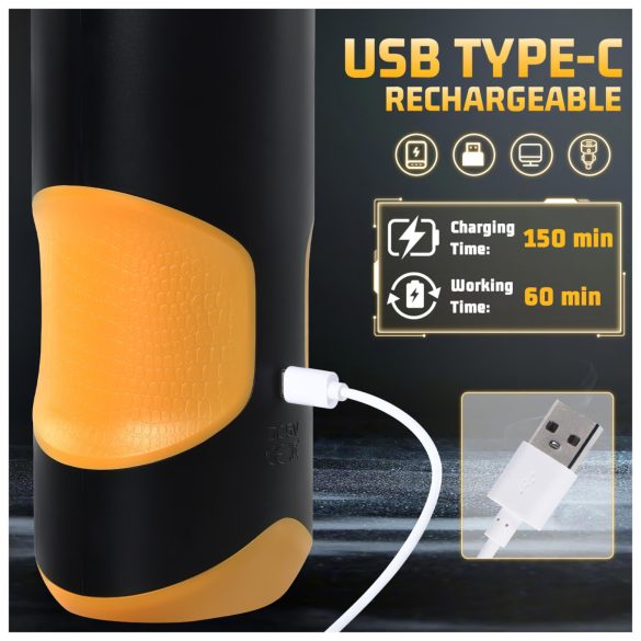 Lonely - masturbator med stöt- och roterande funktion - svart