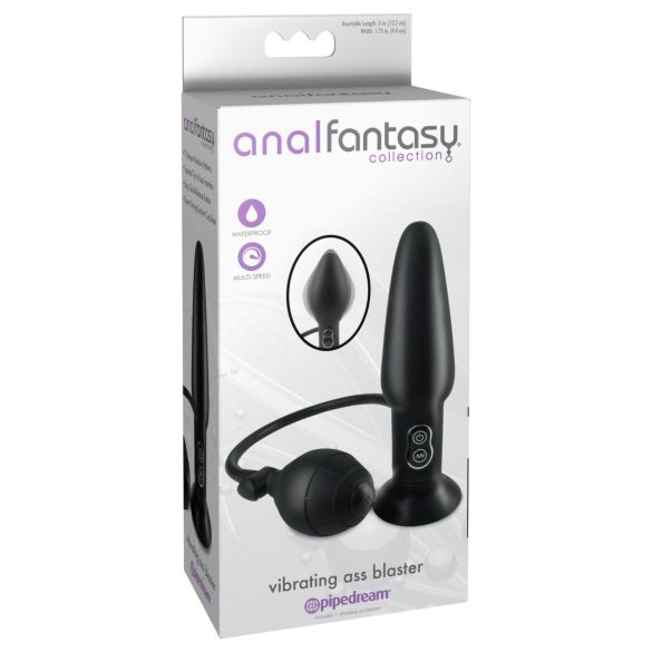 Anal Fantasy - vibratorisk uppblåsbar analplugg - svart