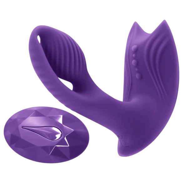 Inya Bump-N-Grind - Radiostyrd, uppvärmd 2in1 klitorisstimulator (lila)