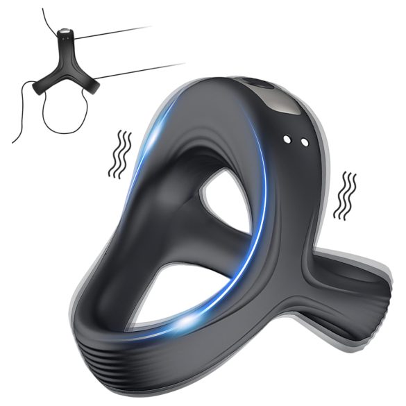 AlvUp - penisring med vibrator och klitstimulans - svart