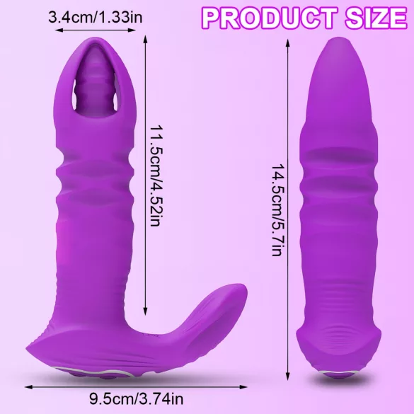 AlvUp - analvibrator med thrustfunktion - uppladdningsbar silikon lila