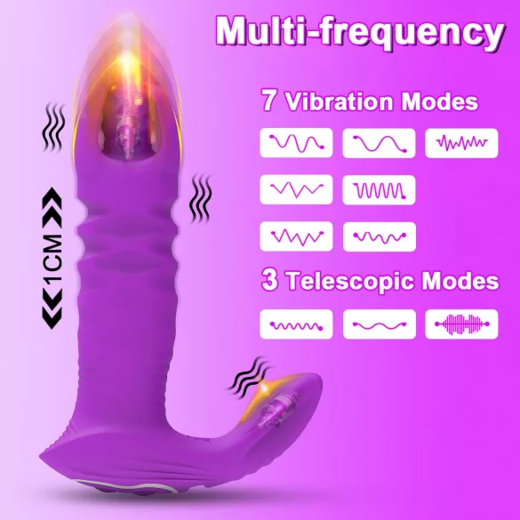 AlvUp - analvibrator med thrustfunktion - uppladdningsbar silikon lila