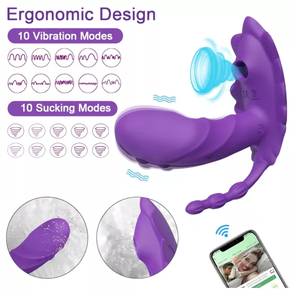 AlvUp - App‑styrd bärbar vibrator (lila)
