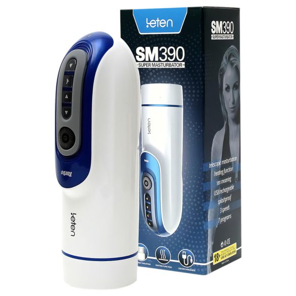 Leten SM390 - stönande värmande onanileksak (vit)