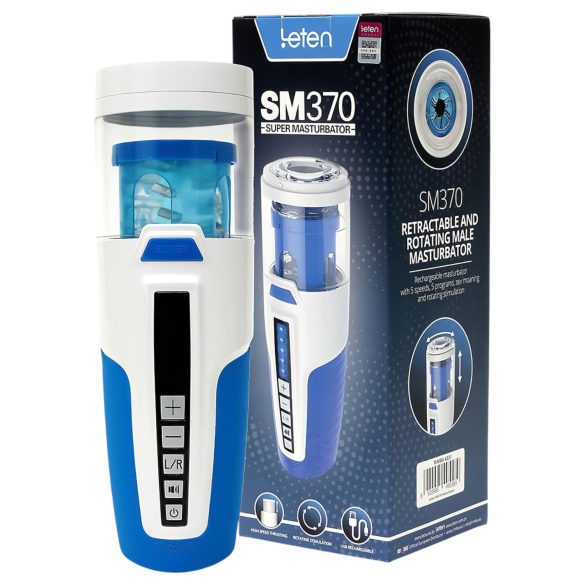 Leten SM370 - stönande, roterande masturbator (vit)