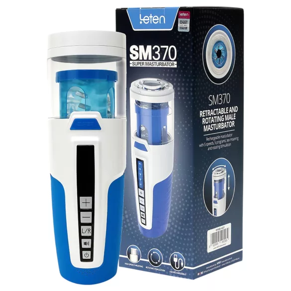 Leten SM370 - stönande, roterande masturbator (vit)