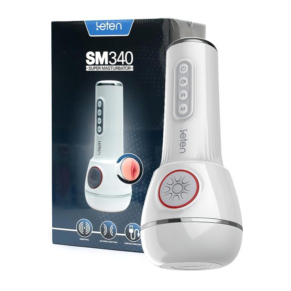 LETEN SM340 - uppladdningsbar, vibrerande, sugande och stönande onaniprodukt