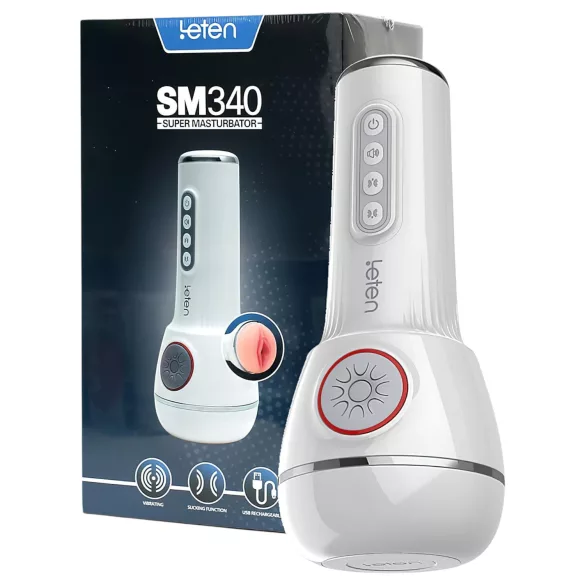 LETEN SM340 - Masturbator - Uppladdningsbar Vibrerande Sugande Ljud