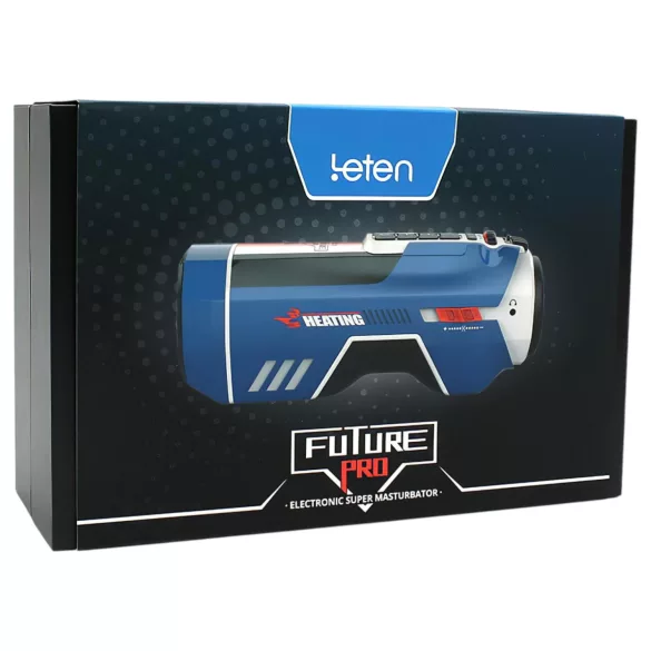 Leten SM Future Pro - elektrisk stötmasturbator med ljud, klämning, värme - blå