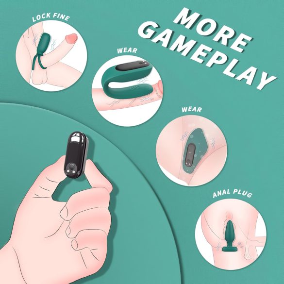 Sex HD - vibrator set med fjärrkontroll uppladdningsbar 4 delar grön