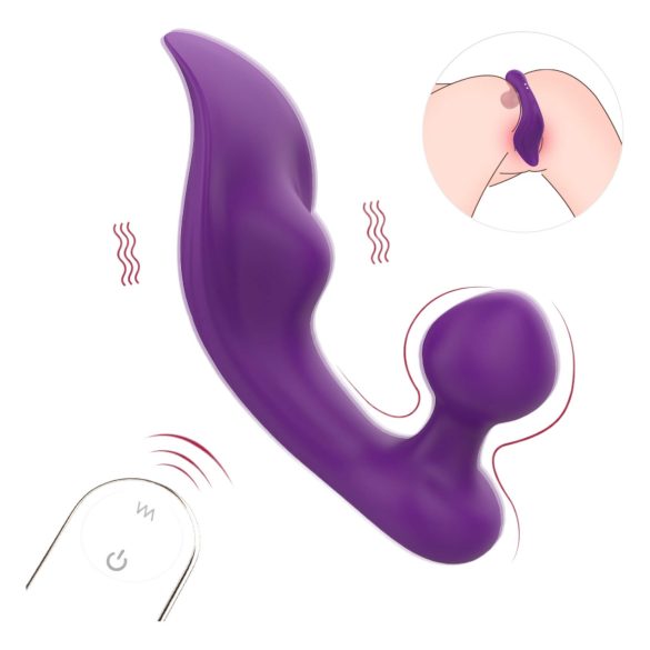 Sex HD Chomper - vattentät klitoris- och analvibrator (lila)