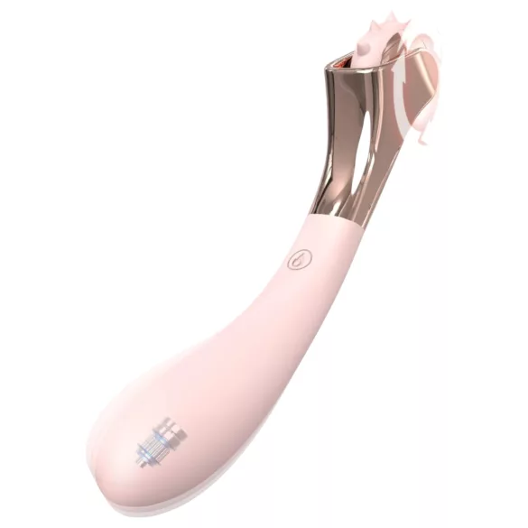 Sex HD - uppladdningsbar vibrator med prickhjul - vattentät silikon rosa