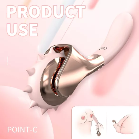 Sex HD - uppladdningsbar vibrator med prickhjul - vattentät silikon rosa
