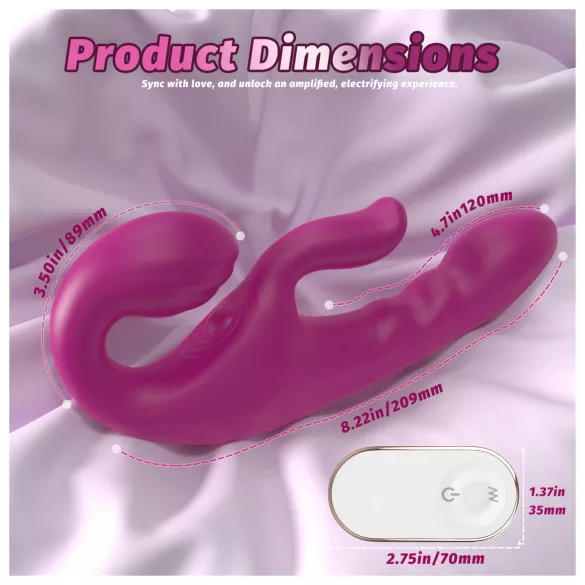 SEX HD Co-op Bliss - strap-on vibrator med klitorisstimulans - lila