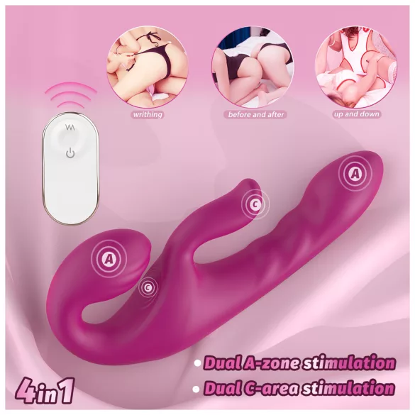 SEX HD Co-op Bliss - strap-on vibrator med klitorisstimulans - lila