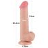 Lovetoy - dildo med pung - dubbel lager - 20,8 cm - naturfärg