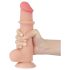 Lovetoy - dildo med pung - dubbel lager - 20,8 cm - naturfärg