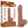 Lovetoy - dildo med pung - dubbel lager - 18,3cm - natur