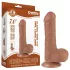 Lovetoy - dildo med pung - dubbel lager - 18,3cm - natur