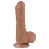 Lovetoy - dildo med pung - dubbel lager - 18,3cm - natur