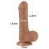 Lovetoy - dildo med pung - dubbel lager - 18,3cm - natur