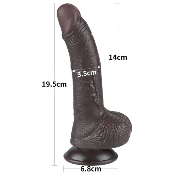 Lovetoy Sliding-Skin - Sugkopp Dildo - Dubbel Lager - 19,5 cm (brun)