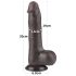 Lovetoy Sliding-Skin - testiklar tvålager dildo - 20cm (brun)