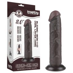   Lovetoy Sliding-Skin - sugpropp dubbel lager dildo - 20 cm (brun)